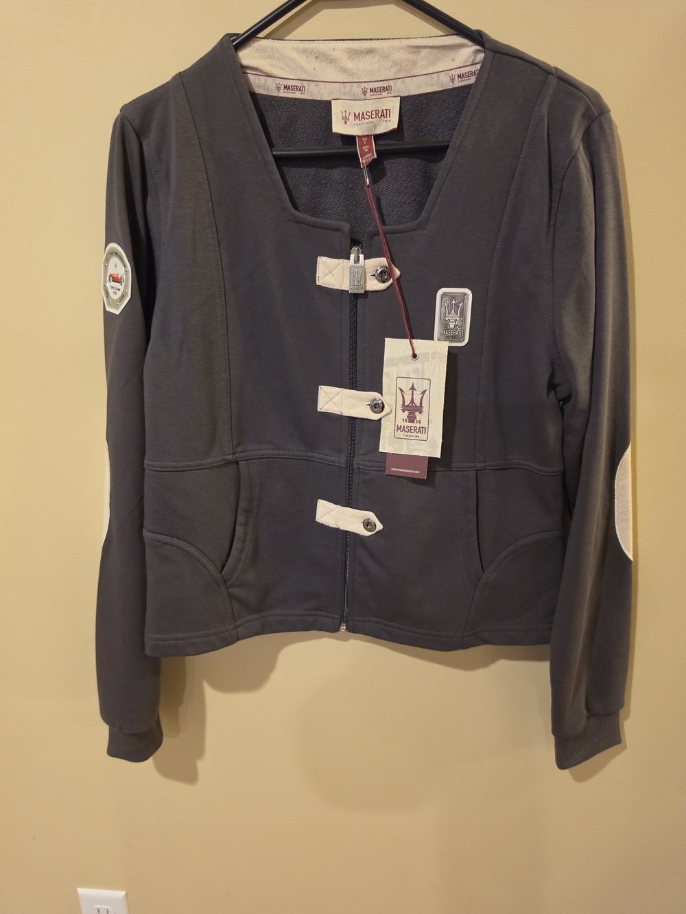 Maserati Women's Dark Gray Zip-Front Jacket